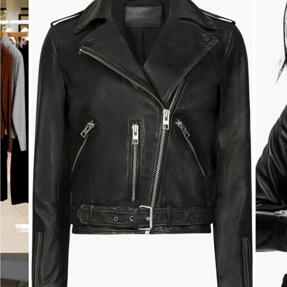 All saints leather jacket US size 4 - Picture 4 of 8
